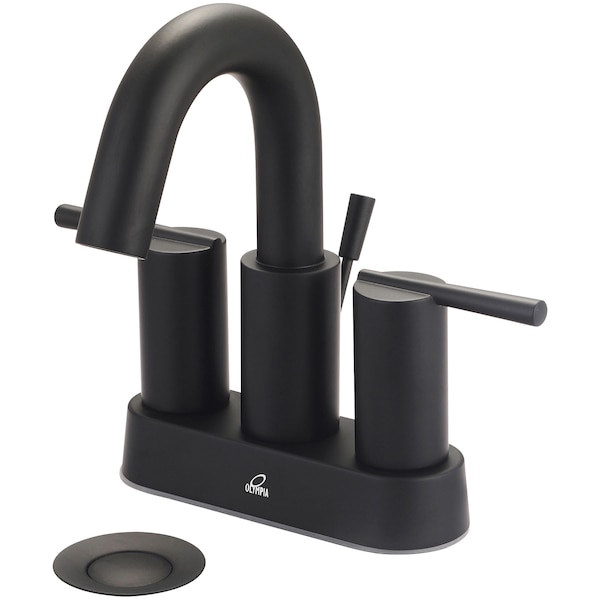 Olympia Faucets Two Handle Lavatory Faucet, NPSM, Centerset, Matte Black L-7522-MB - main